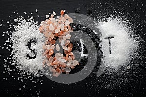 Collection of different types of salt