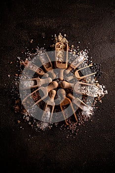 Collection of different types of salt