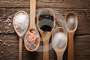 Collection of different types of salt