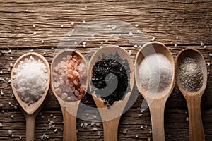 Collection of different types of salt