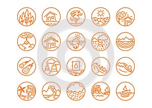 collection of disaster icons. Vector illustration decorative design