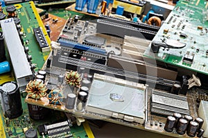 Collection of Discarded Circuit Boards and Computer Components