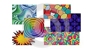 Collection of Diverse Abstract Geometric Patterns on a White Background