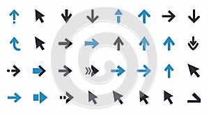 Collection of Diverse Arrow and Cursor Icons