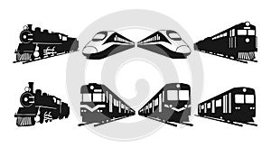 Diverse Train Silhouettes Collection