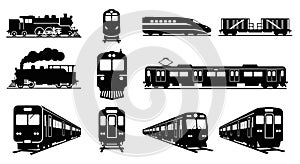 Diverse Train Silhouettes Collection