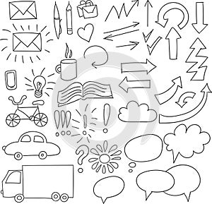 Collection of doodle infographics elements