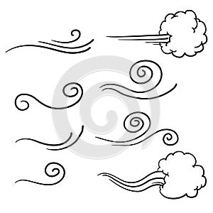 Collection of doodle wind illustration vector handrawn style