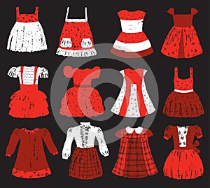 Collection of the dresses for a little girl