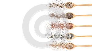 Five kinds of organic cereal and grain seeds