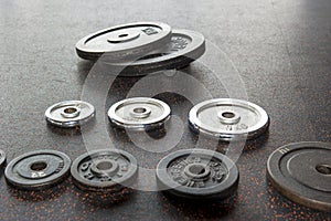 Collection of dumbbell weight plates