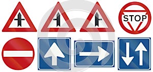 Collection of Dutch regulatory road signs