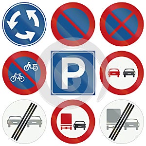 Collection of Dutch regulatory road signs