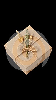 Collection of Eco-Friendly and Rustic Gift Wrapping Ideas with Natural Materials Flat Lay