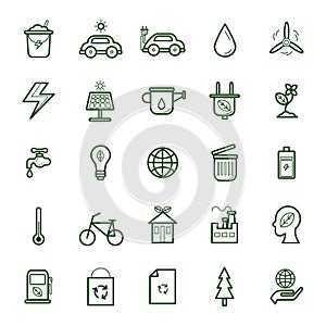 Collection of ecology icons. Vector illustration decorative design