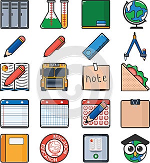 collection of educational icons. Vector illustration decorative design