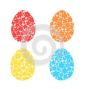 Collection of eggs design. Set with Easter decoration