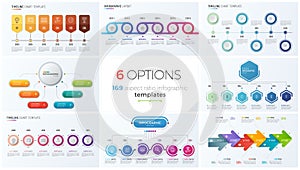 Z osm vektor šablony infografiky 6 možnosti kroky 