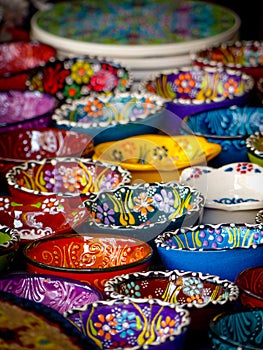 Collection of Elaborately Decorated Small Souvenir Ceramic Bowls