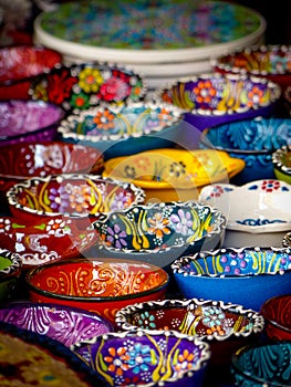 Collection of Elaborately Decorated Small Souvenir Ceramic Bowls photo