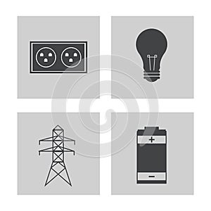 Collection electricity power energy icons