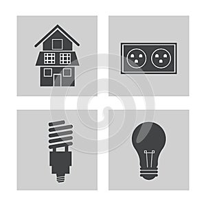 Collection electricity power energy icons