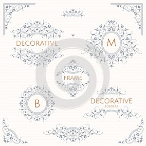 Collection of elegant decorative elements