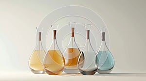 Collection of Elegant Glass Decanters in Soft Light photo