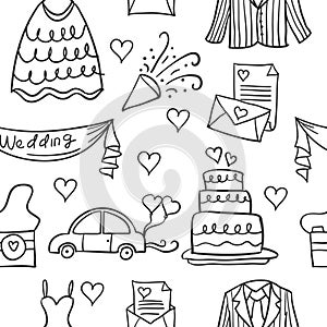 Collection of element wedding doodles