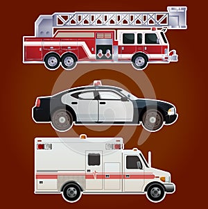 Collection of emergency cars