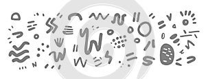 collection of emphasis scribble element in doodle art photo