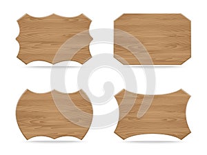 Set of various shapes wooden sign