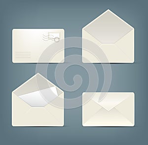 Collection of envelopes in different states