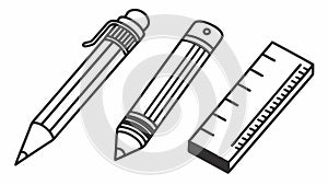 School Supplies Set, Education Learning Vector Illustrations, vector design Generative AI