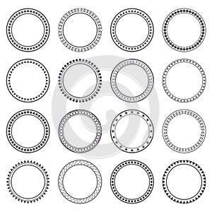 Collection of ethnic borders. Round frames. Decoration elements