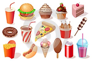 Collection of fast food illustrations