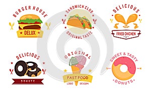 Collection Fast food logo design sign vector