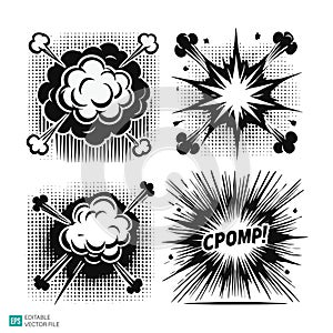 Comic Book Explosion and Impact Effects Set