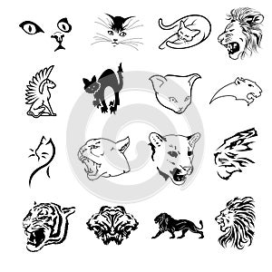 Vector collection of felines