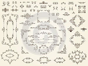 Collection of filigree ornament elements
