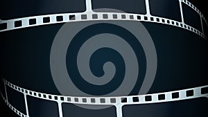 Collection of film strips frame isolated on blue background. Cinema Background. Movie and film cinema festival poster. Design
