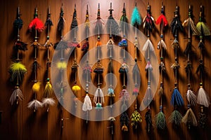 collection of finished fly fishing lures
