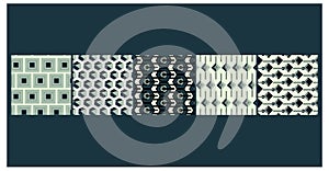 Hexagonal Grid Geometric Seamless Pattern Bundle