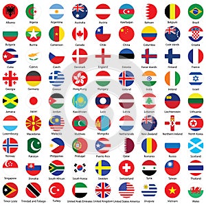 Collection of flag button icons design