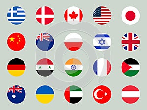 Collection of flags of the world on a white background. Vector