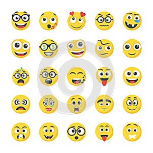 Collection of Flat Icons Smileys