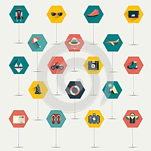 Collection of flat trawel icon.