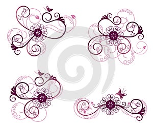 Collection of floral design elements