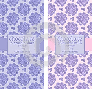 Collection of floral seamless patterns for chocolate packaging