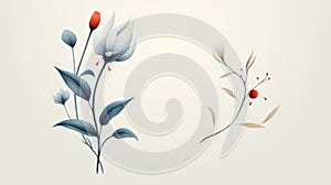 Minimalistic Scandinavian Style Botanical Poster photo